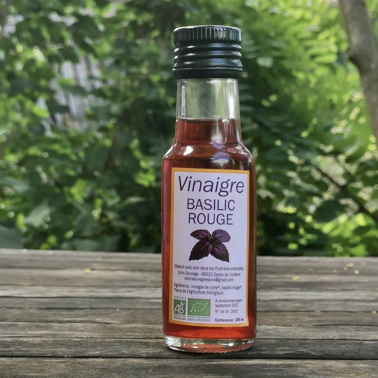 Vinaigre au basilic rouge 150mL